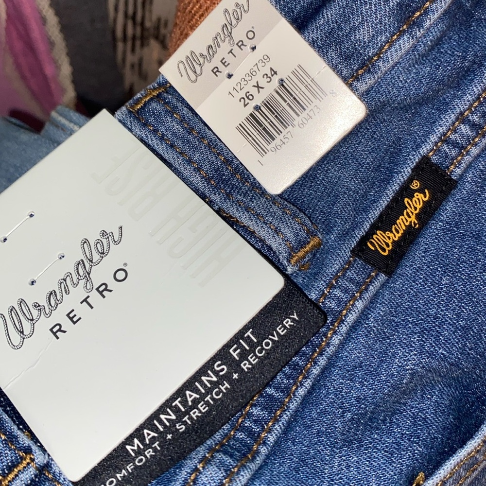 Wrangler Dark Blue High-Rise Flare Jeans - Picture 4 of 6